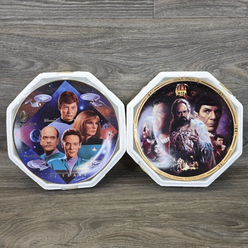 Star Trek 30 Years Collector Plate Starfleet Doctors Final Frontier Lot Of 2 COA
